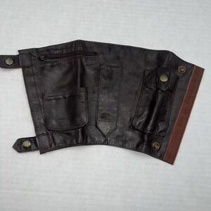Vintage El Potro Leather Travel Arm Wrap Organizer Made in Spain Brown